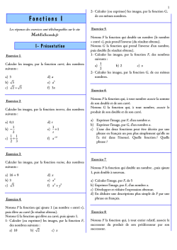 4- Fonctions I - Exercices - Enoncés