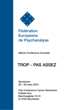 Programme - European Psychoanalytical Federation