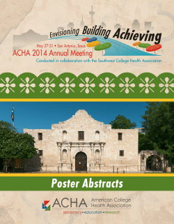 Poster Abstracts - American College Health Association