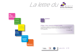 juillet 2014 - Centre Emile Durkheim