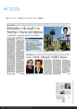 Bolzanino vola negli Usa Startup e borsa prestigiosa