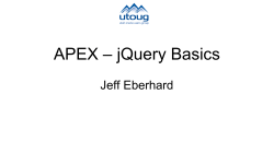 APEX – jQuery Basics