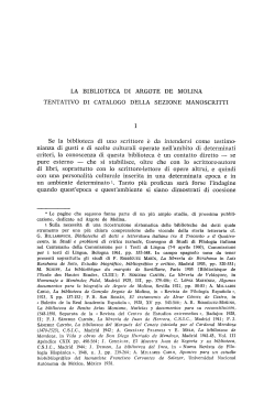 La biblioteca di Argote de Molina. Tentativo de catalogo della