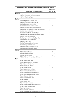 Liste des anciennes vari&eacute;t&eacute;s disponibles 2014