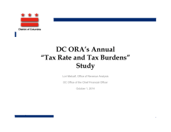 Metcalf: DC ORA Annual Tax Rate and Tax Burdens Study