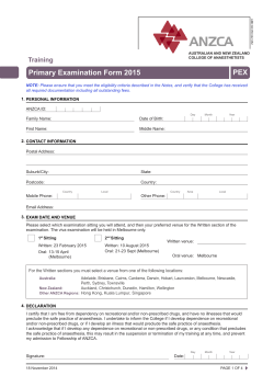 Primary Examination Form 2015 PEX