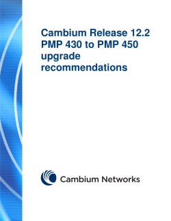 Cambium Release 12.2 PMP 430 to PMP 450 upgrade