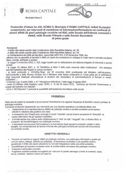 Protocollo di intesa tra ASL ROMA D , Municipio X