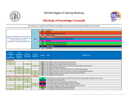 NCURA Region IV Spring Meeting CRA Body of Knowledge