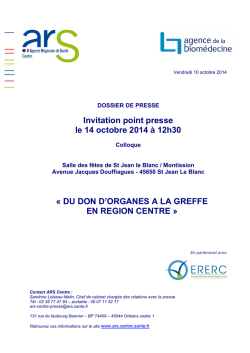 Dossier de presse - ARS Centre