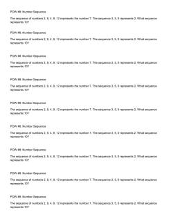 POW #8: Number Sequence The sequence of
