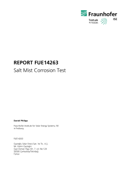 REPORT FUE14263 Salt Mist Corrosion Test