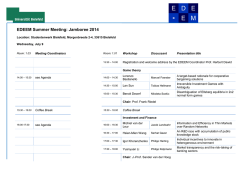 EDEEM Summer Meeting: Jamboree 2014