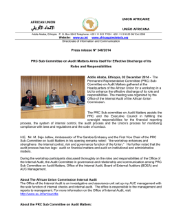 Press release N&ordm; 340/2014 PRC Sub Committee on