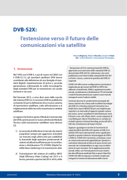 DVB-S2X - Rai - Centro Ricerche e Innovazione Tecnologica