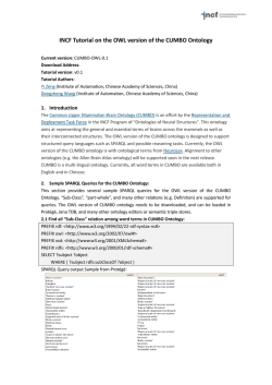 INCF Tutorial on the OWL version of the CUMBO Ontology