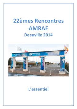 22èmes Rencontres AMRAE - LES RENCONTRES AMRAE 2014