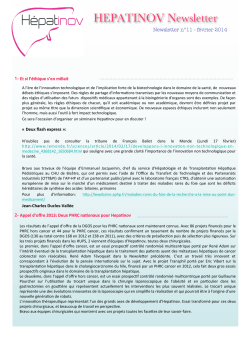 Hepatinov Newsletter février 2014 - Centre Hépato