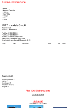 Ordine-Elaborazione RITZ Handels GmbH Fiat 126 Elaborazione