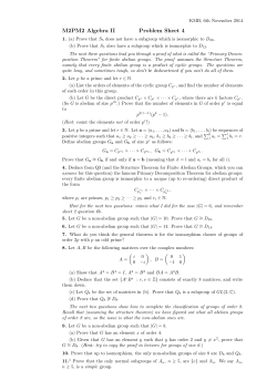 M2PM2 Algebra II Problem Sheet 4