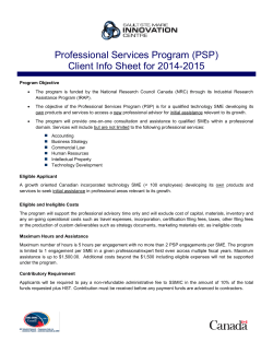 Professional Services Program (PSP) Client Info Sheet for 2014-2015