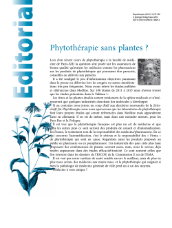 Phytothérapie sans plantes ?