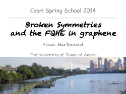 Broken Symmetries and the FQHE in graphene