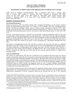 Postradical Prostatectomy Irradiation in Prostate Cancer