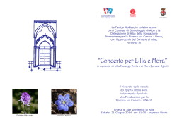 Programma della serata - FPRC - Fondazione Piemontese per la