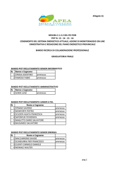 Allegato A) BANDO PIST RECLUTAMENTO SENIOR