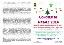 Programma Concerti Natale 2014