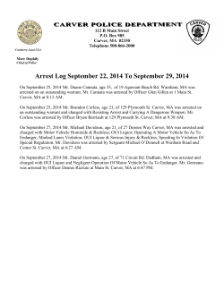 Arrest Log September 22, 2014 To September 29, 2014
