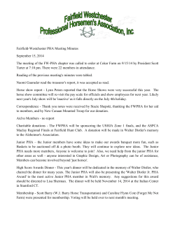 Fairfield-Westchester PHA Meeting Minutes September 15, 2014