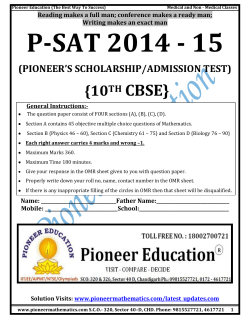 Download Solution Of P-SAT 2014 For Class 10th CBSE