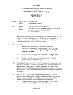 MINUTES To Pre-Submission Meeting and Mandatory Site Walk for