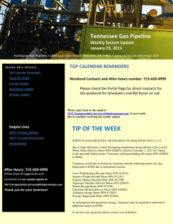 Weekly System Update - Tennessee Gas Pipeline