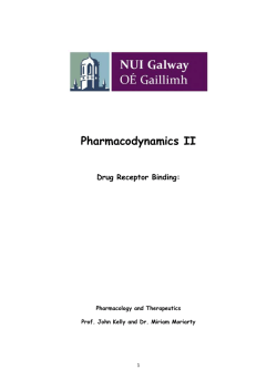 Pharmacodynamics II Drug Receptor Binding