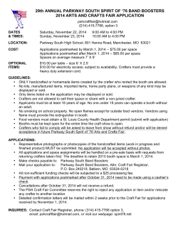 2014 Craft Fair application - Parkway South High School Marching