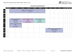 Programme Timetable: Division of Peace Studies - Stage 1