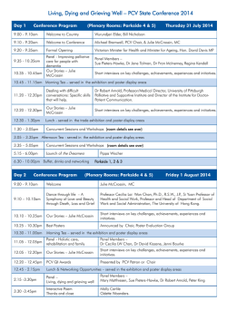 Living, Dying and Grieving Well &ndash; PCV State Conference 2014