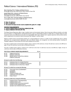 Political Science / International Relations (PSI)