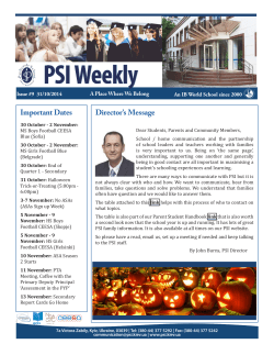 PSI Weekly - Pechersk School International