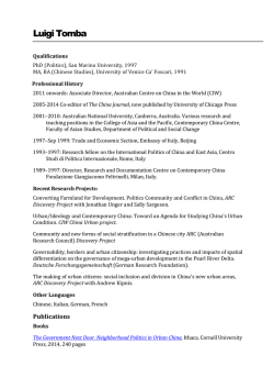 Download CV - China in the World - Australian National University