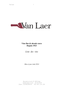 Liste des vins - Maison Van Laer