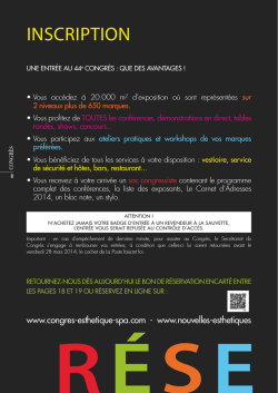 INSCRIPTION - Cosm&eacute;tique et Esth&eacute;tique en Suisse