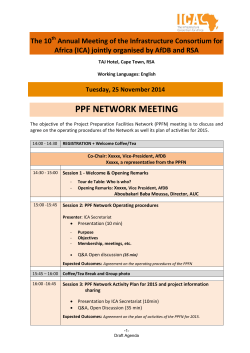 PPF NETWORK MEETING - The Infrastructure Consortium for Africa