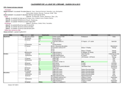 Calendrier de la ligue - Ligue Lorraine (FFAB)