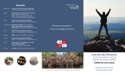 Journ&eacute;e des finissants Cohorte 2011-2014 Horaire