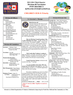 Division 68 Newsletter PNW DISTRICT KIWANIS INTERNATIONAL