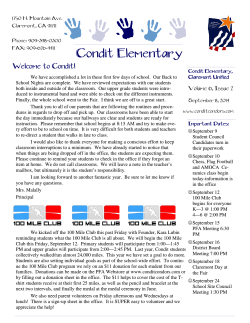 Condit Newsletter 9-8-14